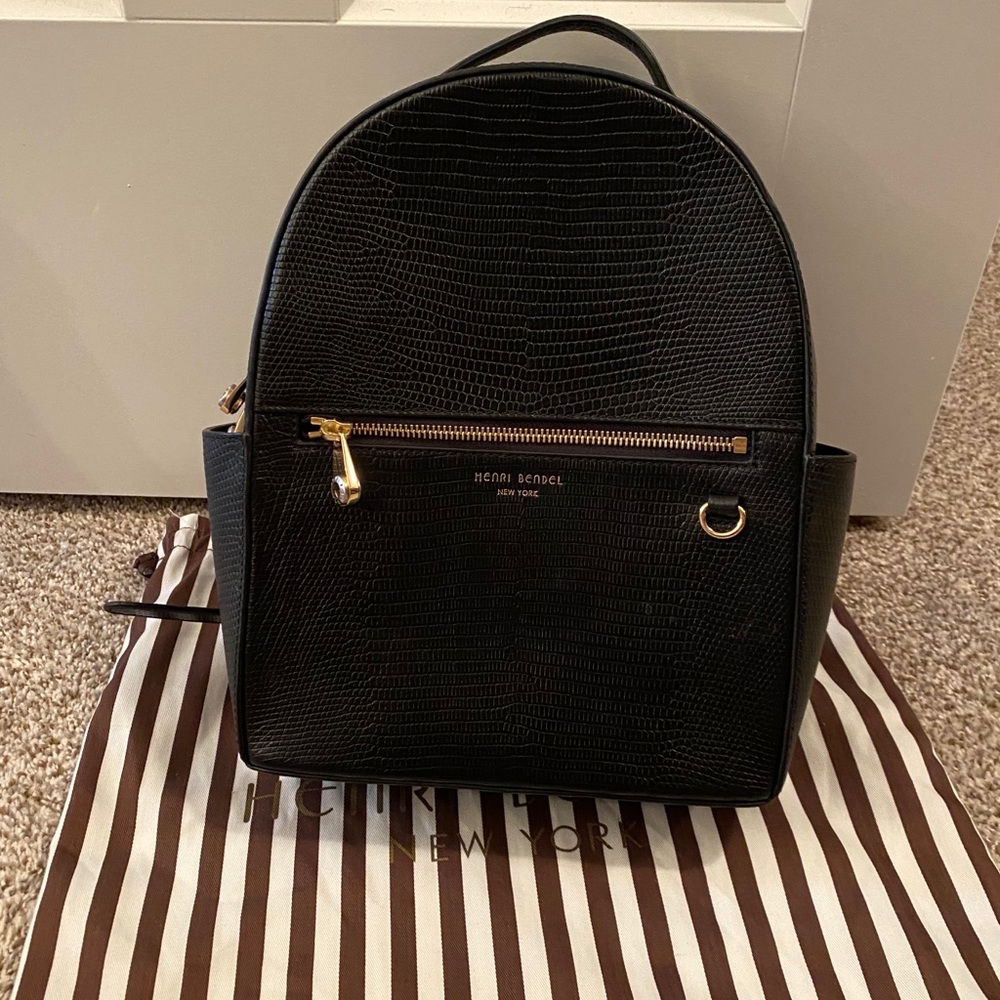 Henri Bendel west 57th backpack black leather